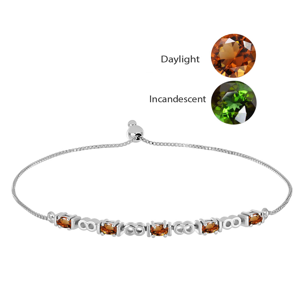 Pulsera de Plata con Zultanita de Anatolia certificado y cultivado en laboratorio