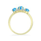 Anillo de Plata Bañada en Oro con Larimar y Topacio Blanco
