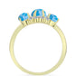 Anillo de Plata Bañada en Oro con Larimar y Topacio Blanco
