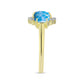 Anillo de Plata Bañada en Oro con Larimar y Topacio Blanco