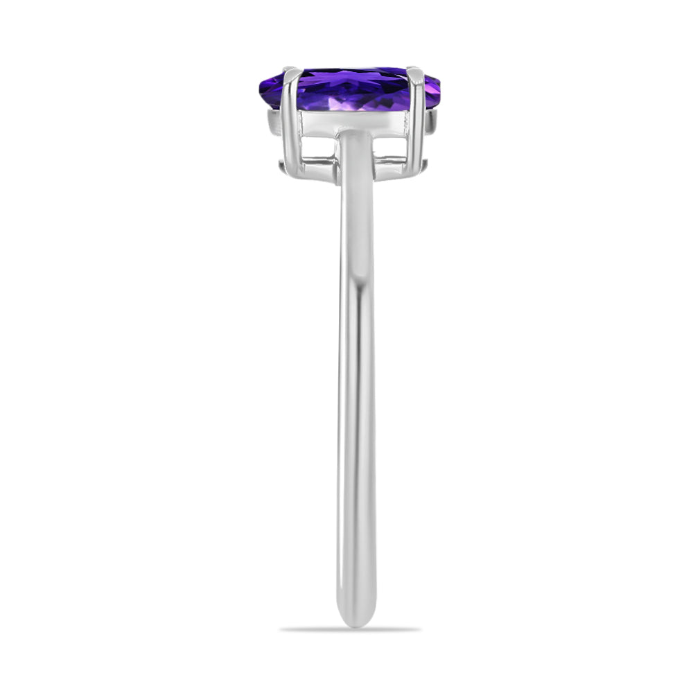 Conjunto de Plata con Amatista de Marruecos ( Pendientes +Anillo +Colgante )