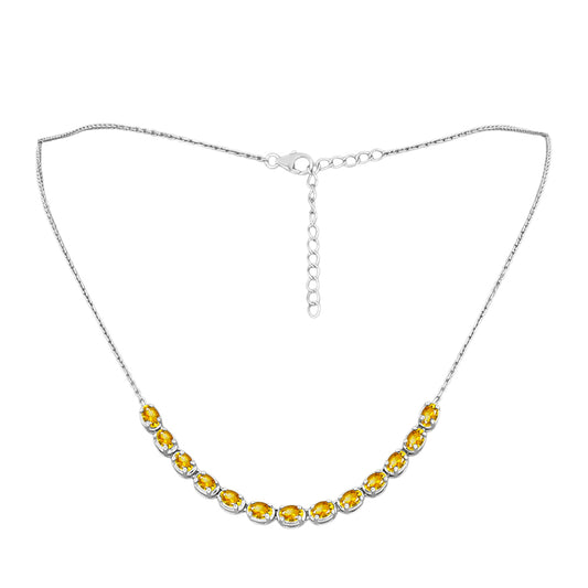 Collar de Plata con Citrino de Río del Oro