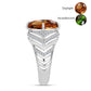 Anillo de Plata con Zultanita de Anatolia certificado y cultivado en laboratorio y Topacio Blanco
