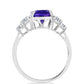 Anillo de Plata con Amatista de Marruecos y Topacio Blanco