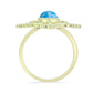 Anillo de Plata Bañada en Oro con Larimar