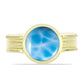 Anillo de Plata Bañada en Oro con Larimar