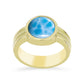 Anillo de Plata Bañada en Oro con Larimar