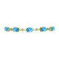 Pulsera de Plata Bañada en Oro con Larimar y Topacio Blanco