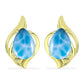 Pendientes de Plata Bañada en Oro con Larimar