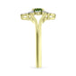 Anillo de Plata Bañada en Oro con Zafiro Verde y Topacio Blanco