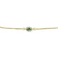 Pulsera de Plata Bañada en Oro con Zafiro Verde y Topacio Blanco