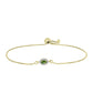Pulsera de Plata Bañada en Oro con Zafiro Verde y Topacio Blanco