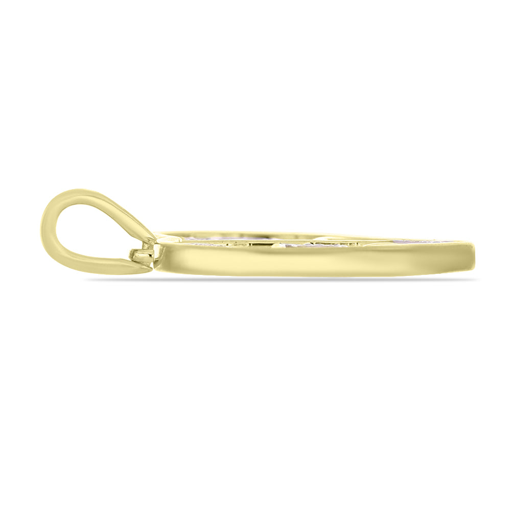 Colgante de Plata Bañada en Oro con Diamante blanco 2 