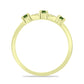 Anillo de Plata Bañada en Oro con Zafiro Verde y Topacio Blanco