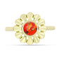 Anillo de Plata Bañada en Oro con Turquesa de Mohave