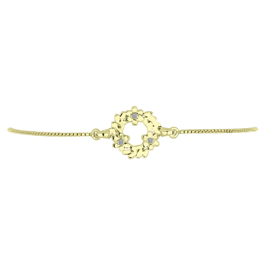 Pulsera de Plata Bañada en Oro con Diamante blanco
