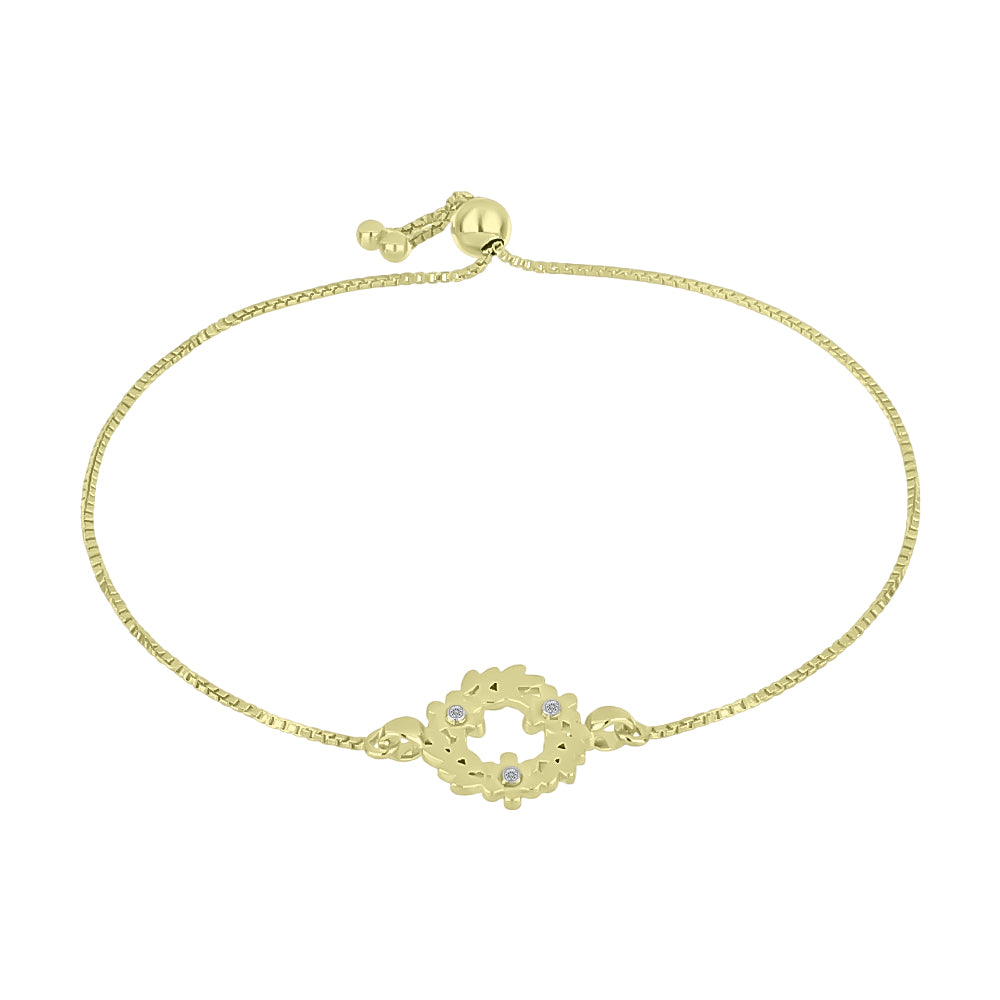 Pulsera de Plata Bañada en Oro con Diamante blanco 1 