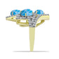 Anillo de Plata Bañada en Oro con Larimar y Topacio Blanco