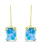 Pendientes de Plata Bañada en Oro con Larimar