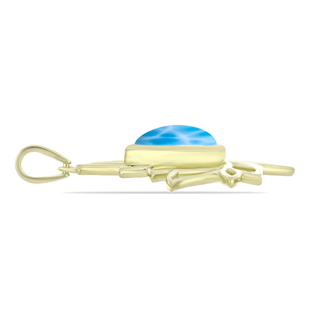 Colgante de Plata Bañada en Oro con Larimar 2 