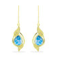 Pendientes de Plata Bañada en Oro con Larimar