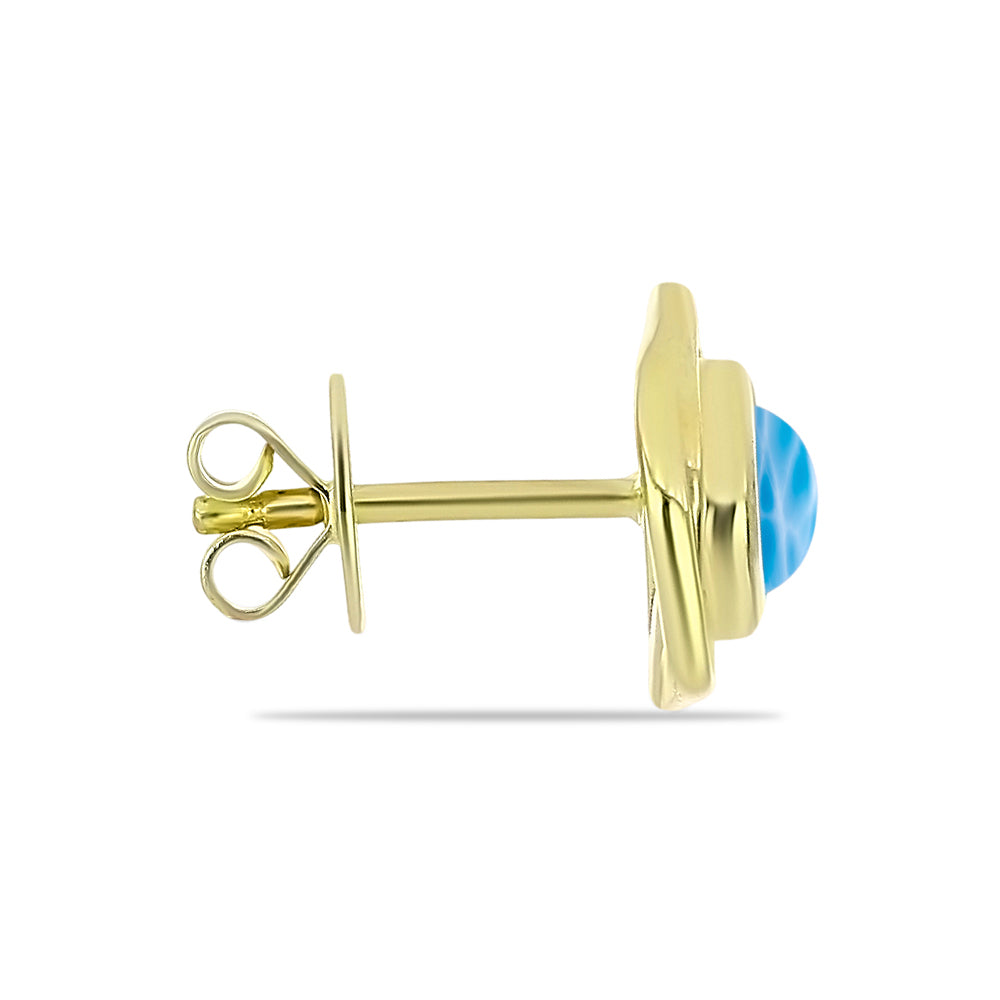 Pendientes de Plata Bañada en Oro con Larimar 2 