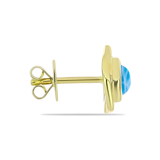 Pendientes de Plata Bañada en Oro con Larimar