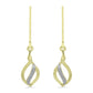 Pendientes de Plata Bañada en Oro con Diamante blanco