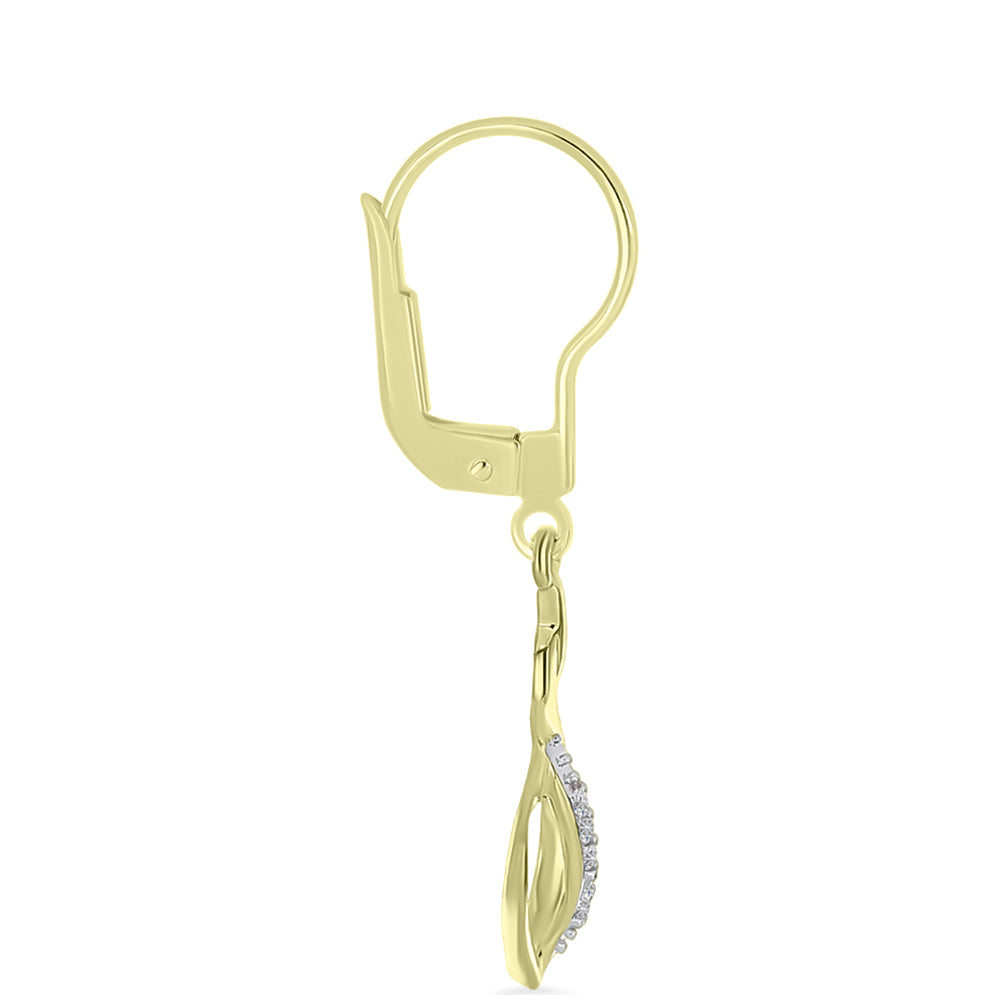 Pendientes de Plata Bañada en Oro con Diamante blanco 4 