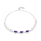 Pulsera de Plata con Amatista de Marruecos y Topacio Blanco