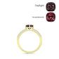 Anillo de Plata Bañada en Oro con Granate Bekily Multicolor y Topacio Blanco