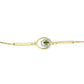 Pulsera de Plata Bañada en Oro con Zafiro Verde y Topacio Blanco