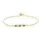 Pulsera de Plata Bañada en Oro con Zafiro Verde y Topacio Blanco