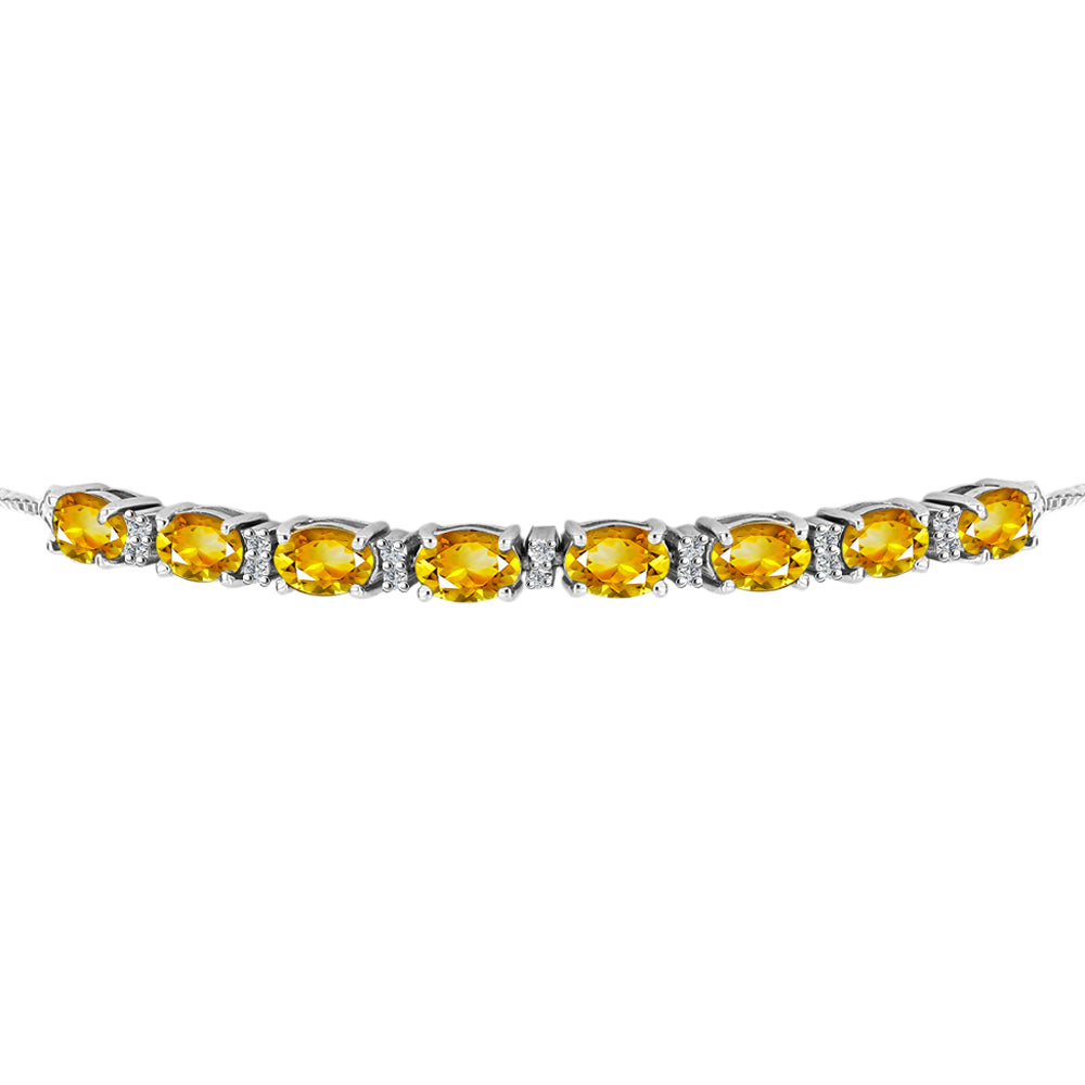 Pulsera de Plata con Citrino de Río del Oro y Topacio Blanco 3 