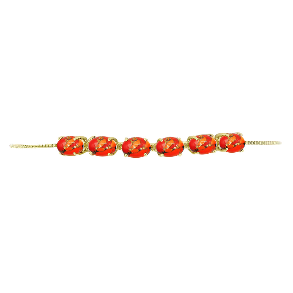 Pulsera de Plata Bañada en Oro con Turquesa de Mohave 2 