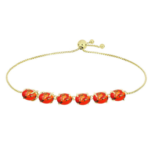 Pulsera de Plata Bañada en Oro con Turquesa de Mohave