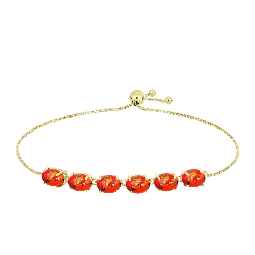 Pulsera de Plata Bañada en Oro con Turquesa de Mohave 4 