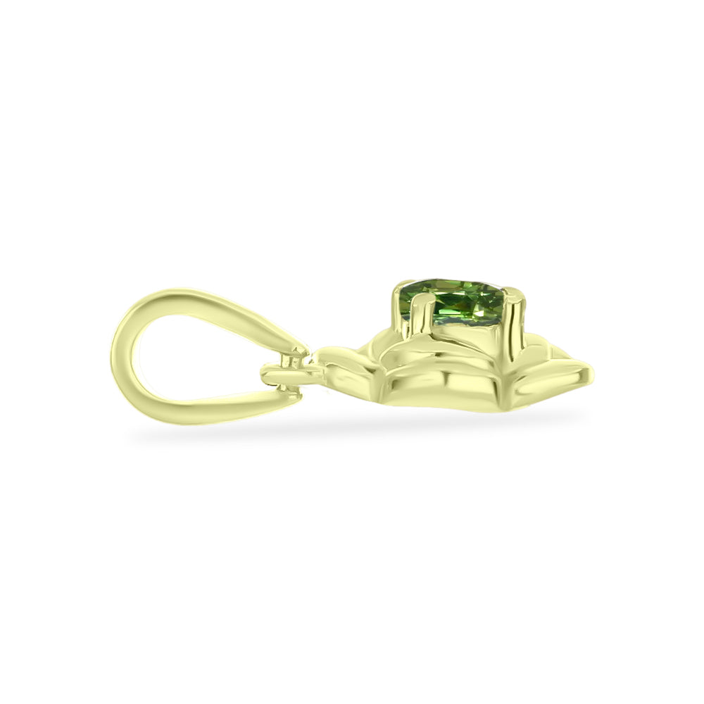 Colgante de Plata Bañada en Oro con Zafiro Verde 2 