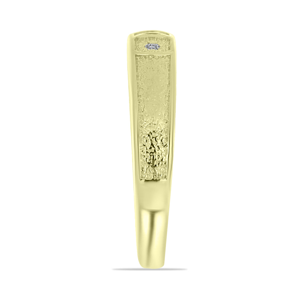 Anillo de Plata Bañada en Oro con Diamante blanco