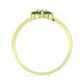 Anillo de Plata Bañada en Oro con Zafiro Verde y Topacio Blanco
