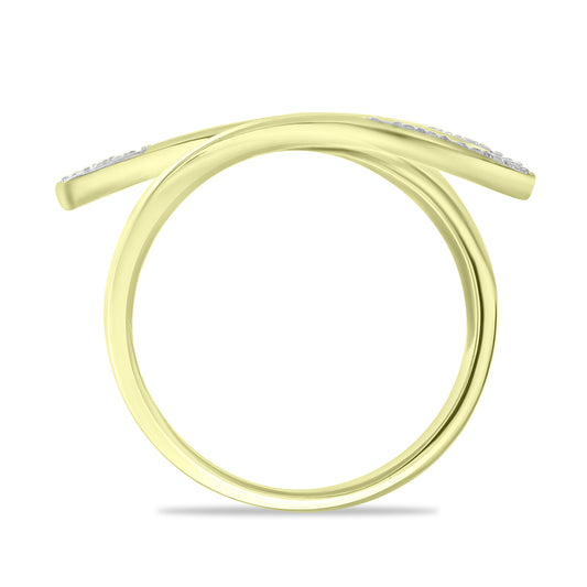 Anillo de Plata Bañada en Oro con Diamante blanco