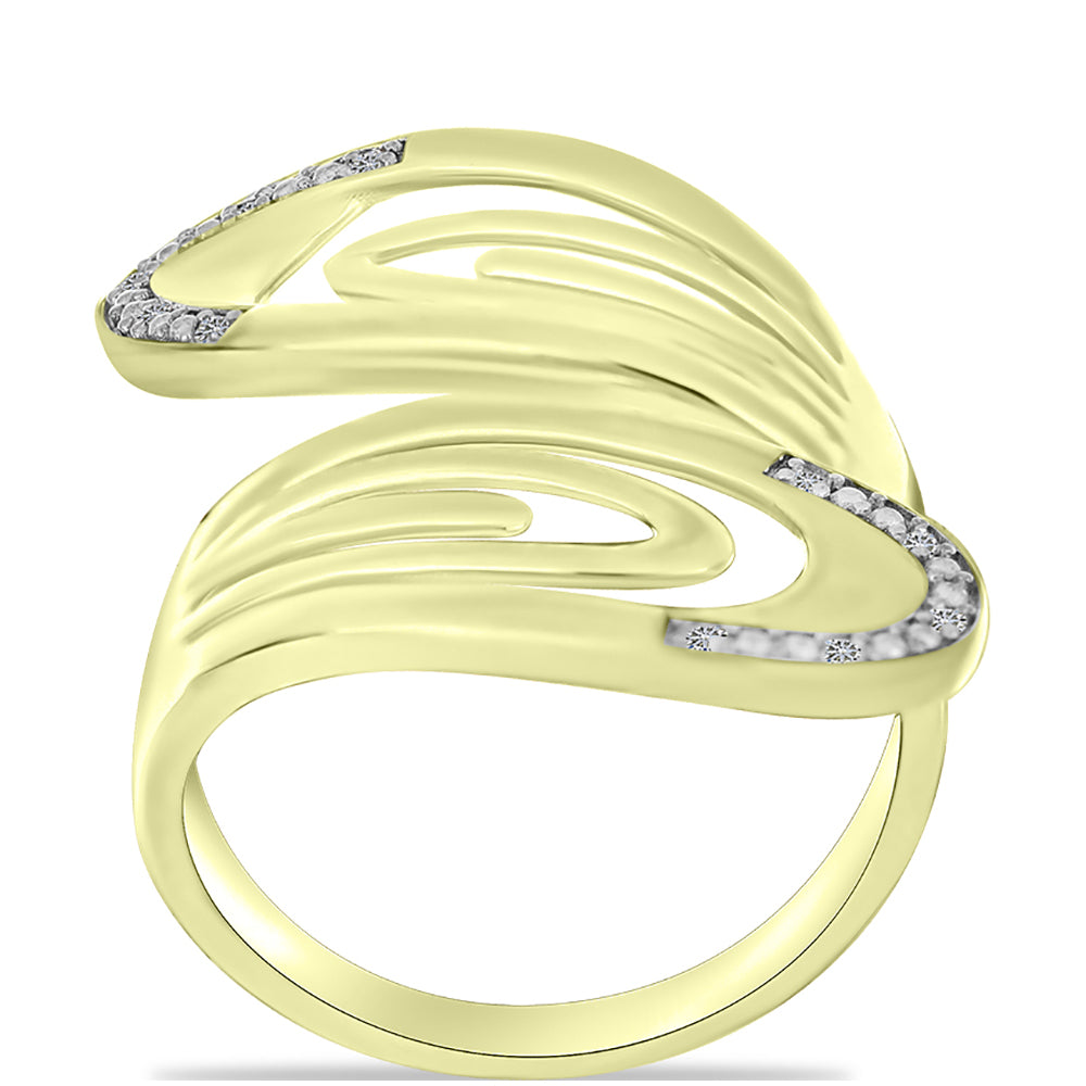 Anillo de Plata Bañada en Oro con Diamante blanco