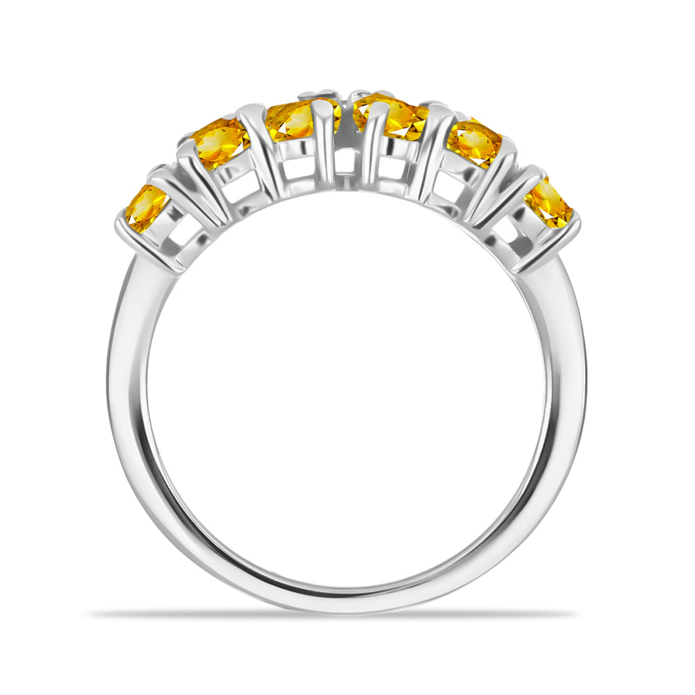 Anillo de Plata con Citrino de Río del Oro y Topacio Blanco
