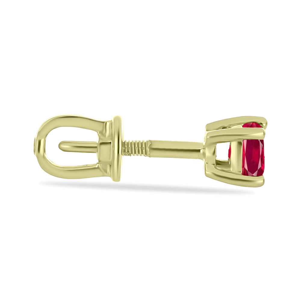 Conjunto de Plata Bañada en Oro con Diamante blanco y Rubí de Madagascar ( Pendientes )