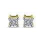 Conjunto de Plata Bañada en Oro con Diamante blanco y Rubí de Madagascar ( Pendientes )