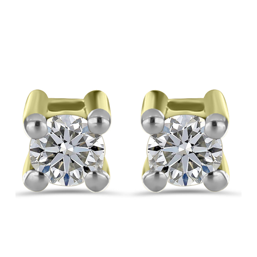 Conjunto de Plata Bañada en Oro con Diamante blanco y Rubí de Madagascar ( Pendientes )