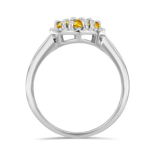 Anillo de Plata con Citrino de Río del Oro