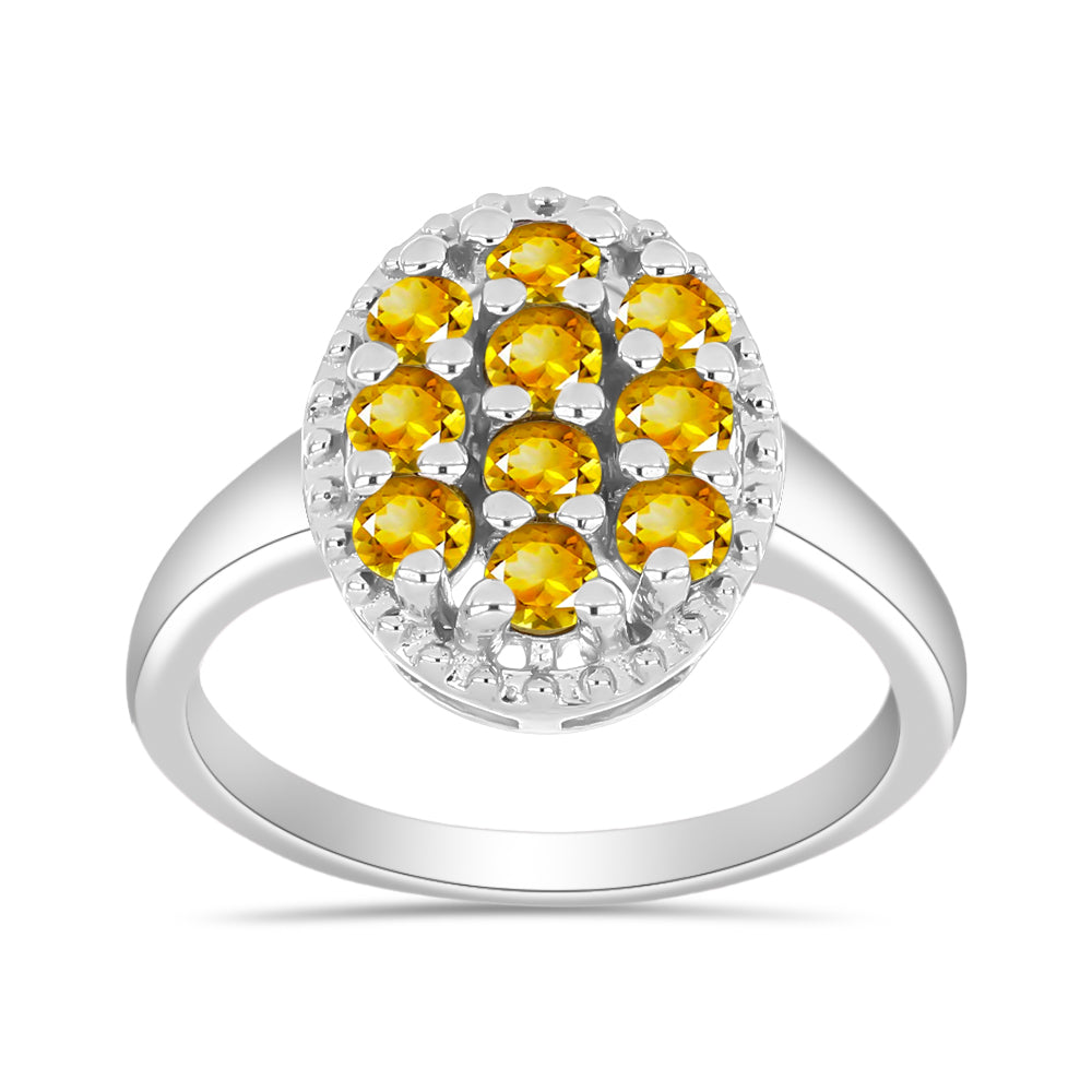 Anillo de Plata con Citrino de Río del Oro