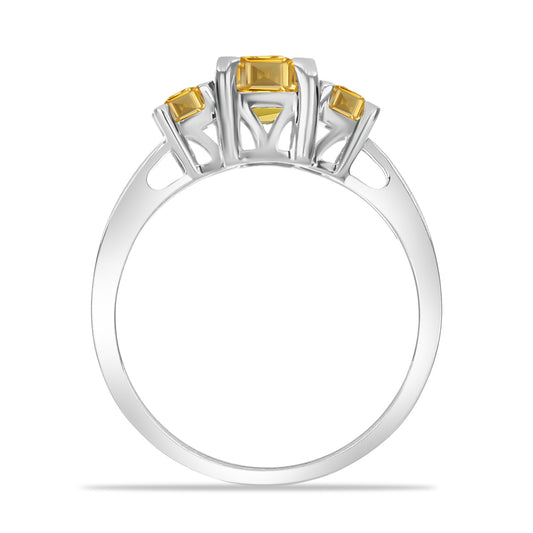 Anillo de Plata con Citrino de Río del Oro