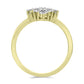 Anillo de Plata Bañada en Oro con Diamante blanco y Topacio Blanco